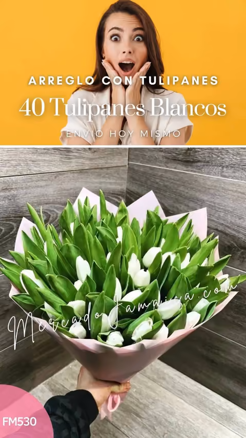 Ramo 40 Tulipanes Venezia Blancos | CDMX